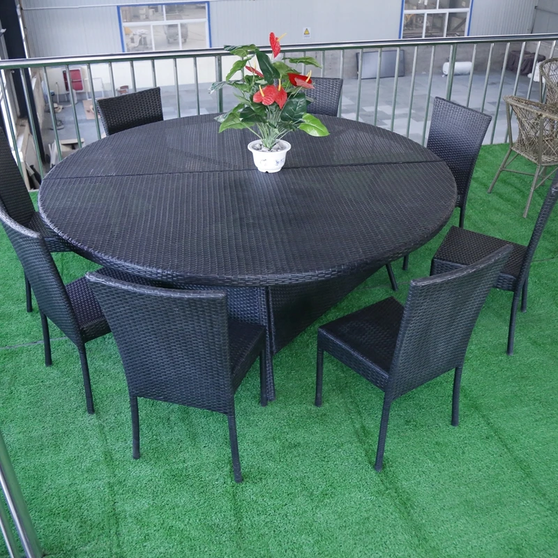 Natural PE Rattan Garden Table Chair Sets patio dinning set round outdoor furniture