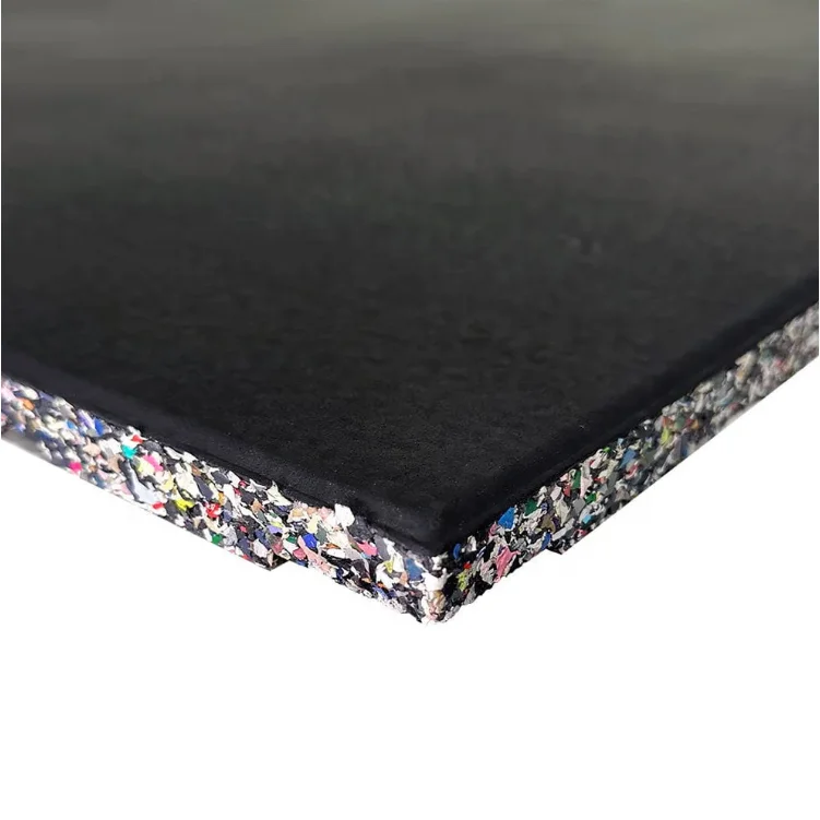 Shock Absorption Cross Rubber Floor Tiles 500x500 Natural Recycled EPDM Rubber Composite Gym Floor Mat For Weight Area