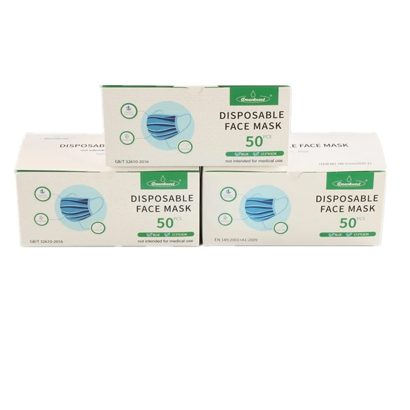 
Greenfound Sales Excellent china cheapest 3ply disposable face mask face mask wholesale melt blown face mask 