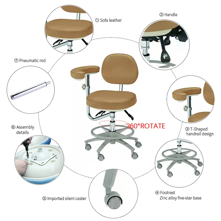 Excellent Quality Super Soft Cushion Ergonomic Design Ophthalmic Doctor Chair Dental Stool