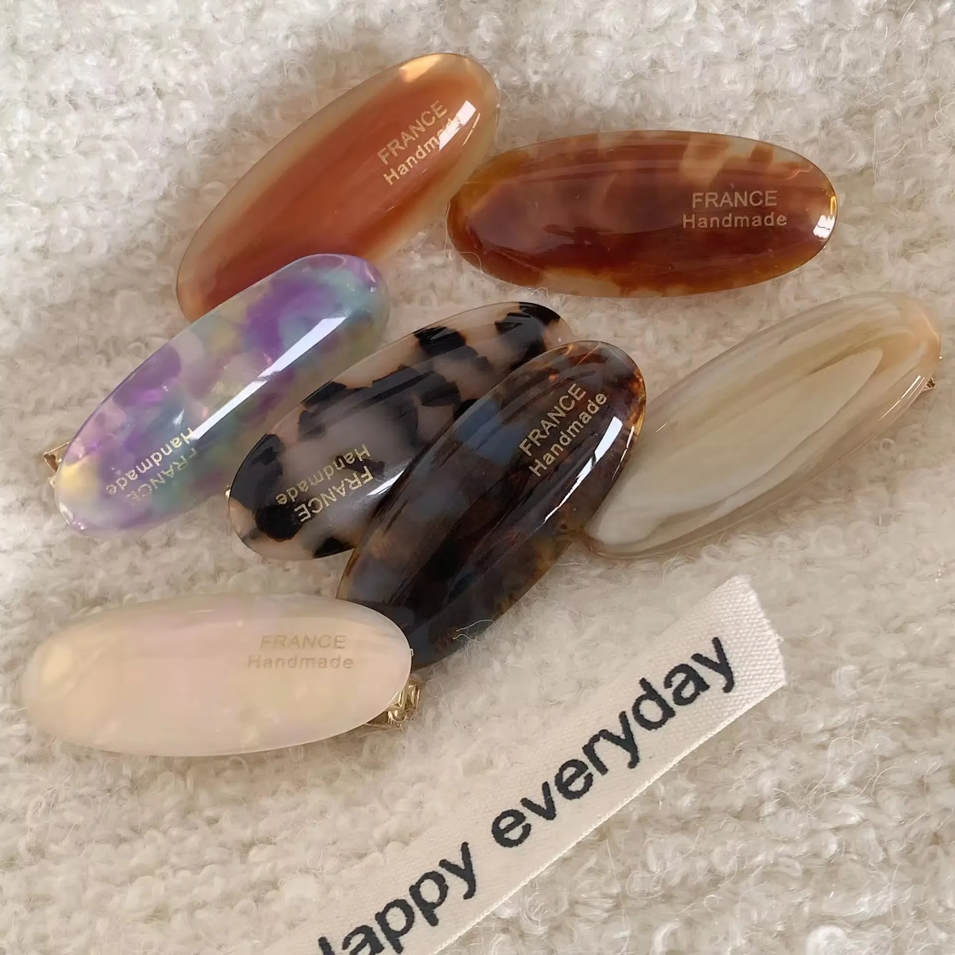 LIFENG Fashion Oval Small Hairpin Colorful Acetate Hair Clips Women Girls Barrettes Bangs Clip Hair Accessories