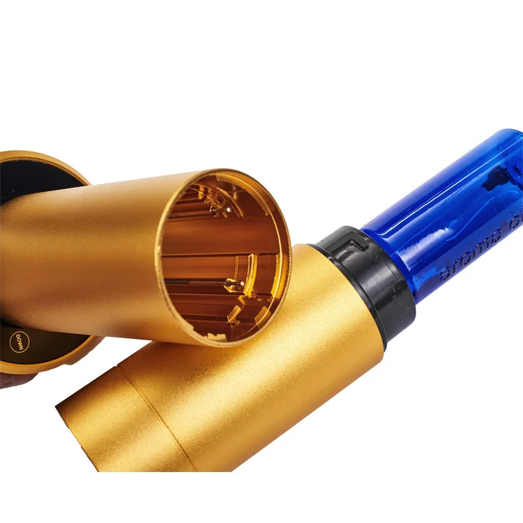 Cylinder Aluminum 120ml Cool Mist Electric Essential Oil Nebulizer Hotel Home Scent Diffuser Machine with LCD Touch Screen