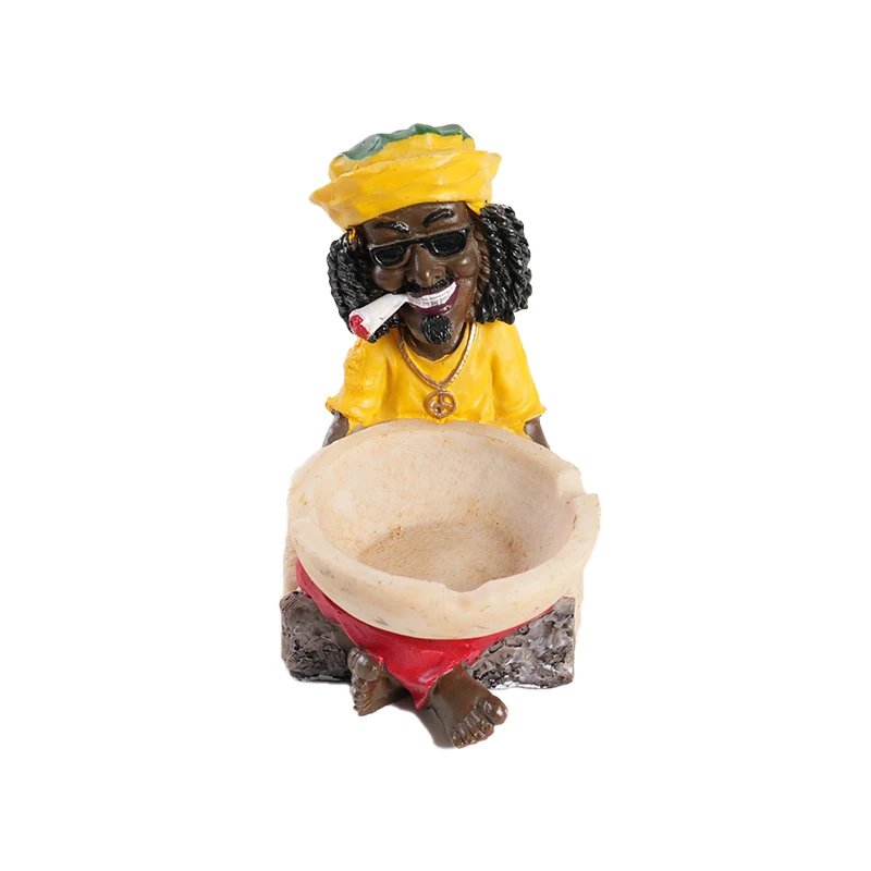 Wholesale Portable Ashtray Pocket New Design Rasta Bob Marley Jamaican Resin Ashtray