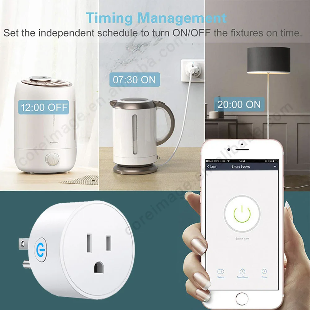 UK/US/EU plug Smart socket Tuya Smart Socket WiFi Connection APP Remote Control Smart Home Socket