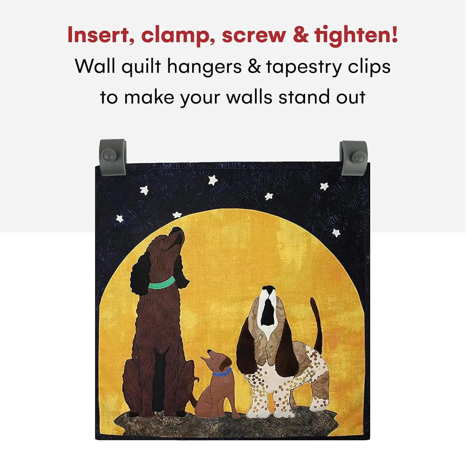 Hot Sale Wooden Quilt Wall Hangers Quilt Clips 4 Small Clips and Screws for Wall Hangings