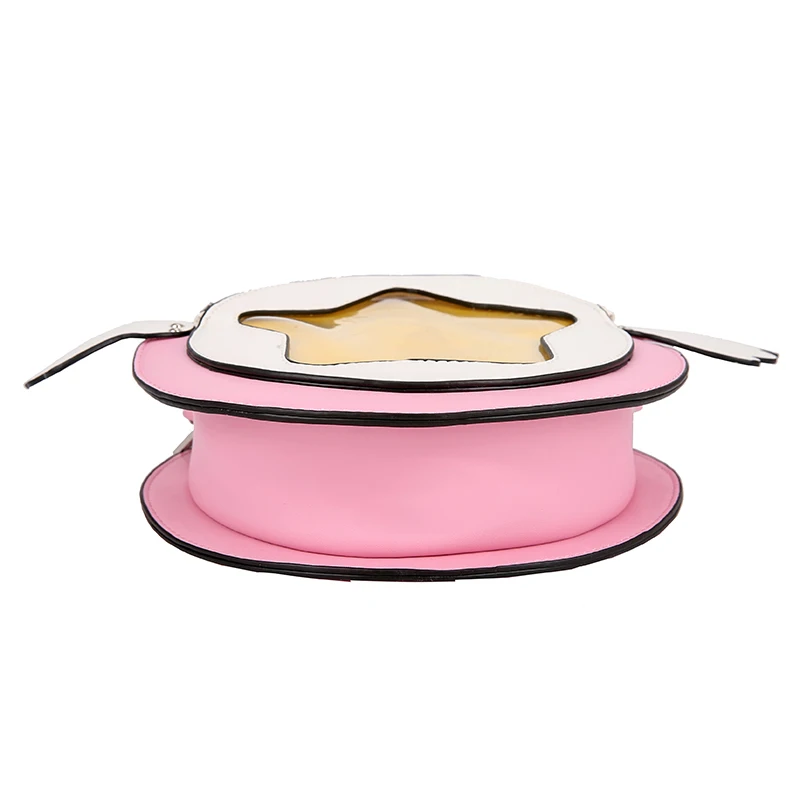 
custom design Ita clear window shoulder bag cute round Ita bag with wings 