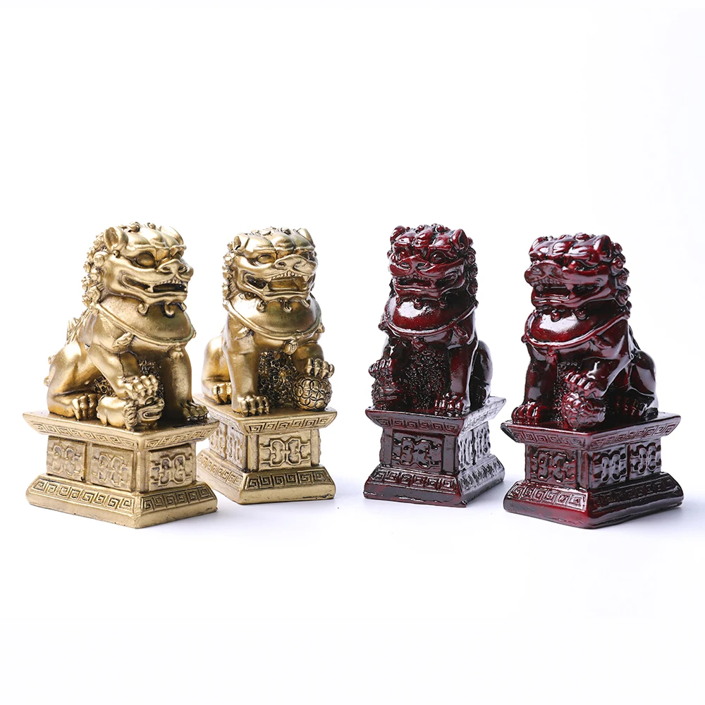 Jiejing Wholesale High Quality Resin Craft Chinese Lion Dog Statue For Home Decor