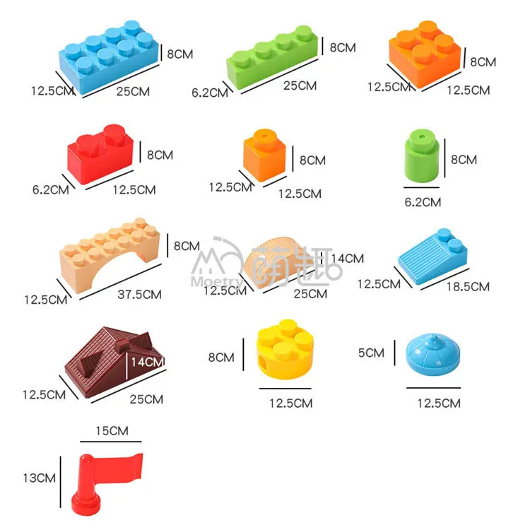 Moetry Build My Castle Super Large Plastic Building Block Kindergarten Construction Toy Stem Education Classroom Material