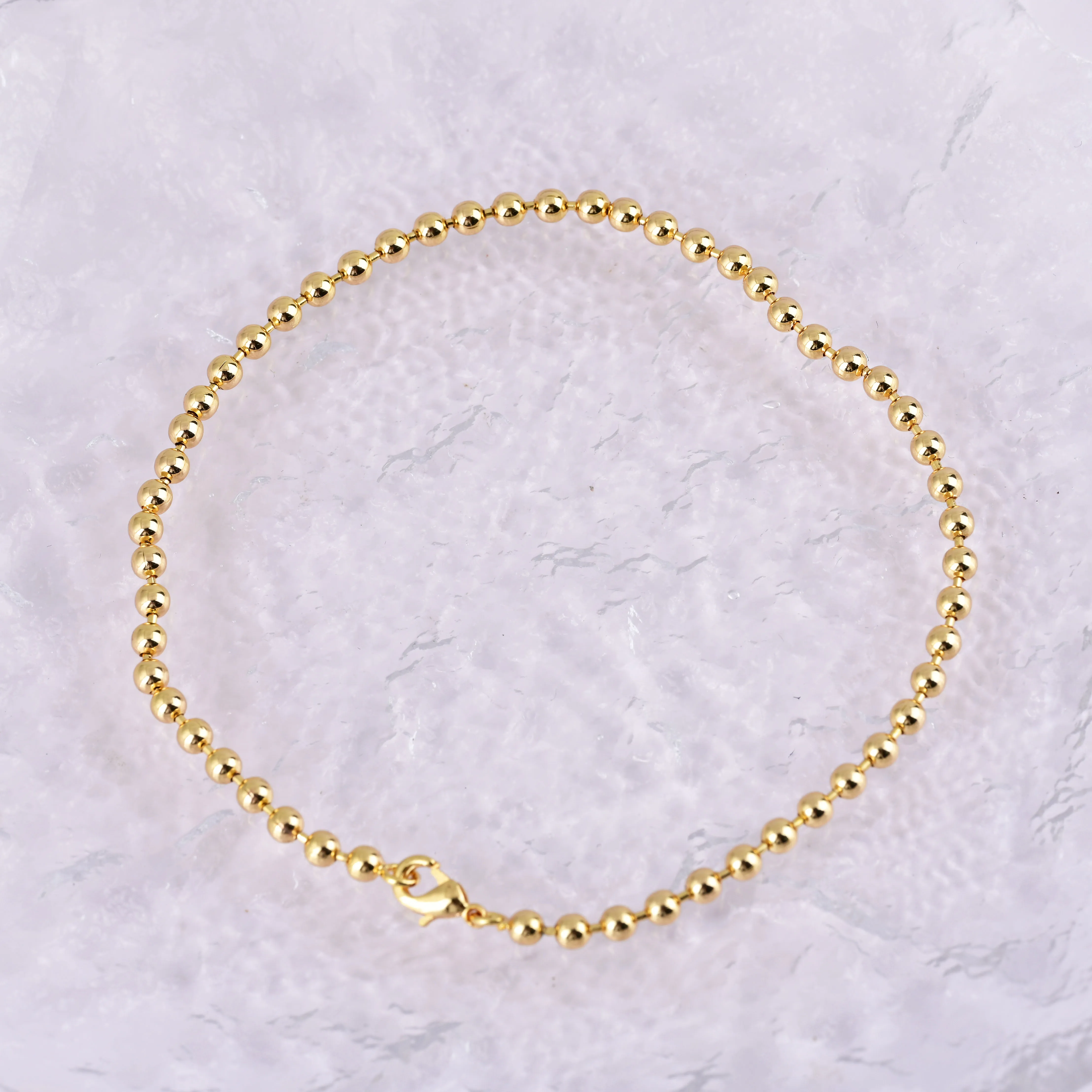 Custom Fashion Design 18K Gold Plated 3mm Ball With Geometry Irregular Hollow Copper Bracelet Jewelry for Women