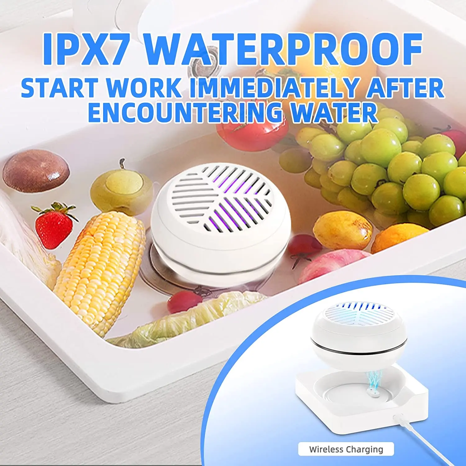 Портативное устройство для очистки фруктов глубоко очищает свежую продукцию Беспроводная капсула для фруктов и овощей стиральная машина