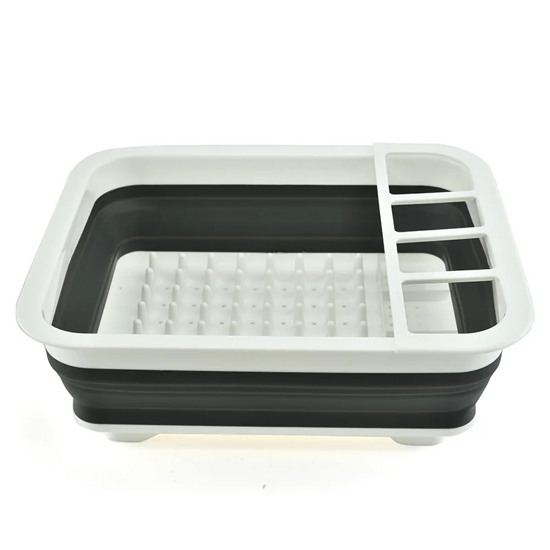 Multi Function Easy Storage Collapsible Dish Rack And Cutlery Holder