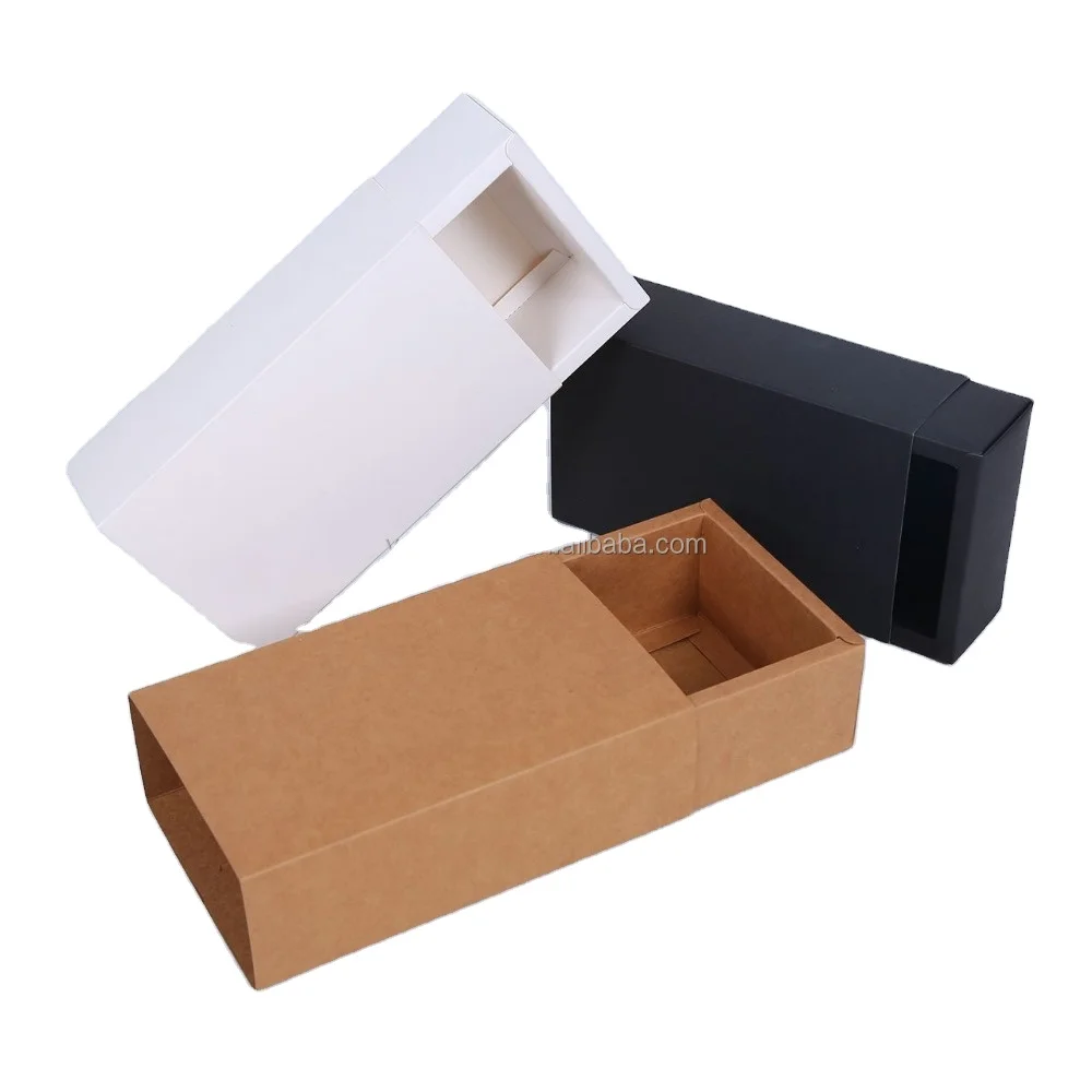 
Convenient open design blank kraft paper sliding sleeve box 