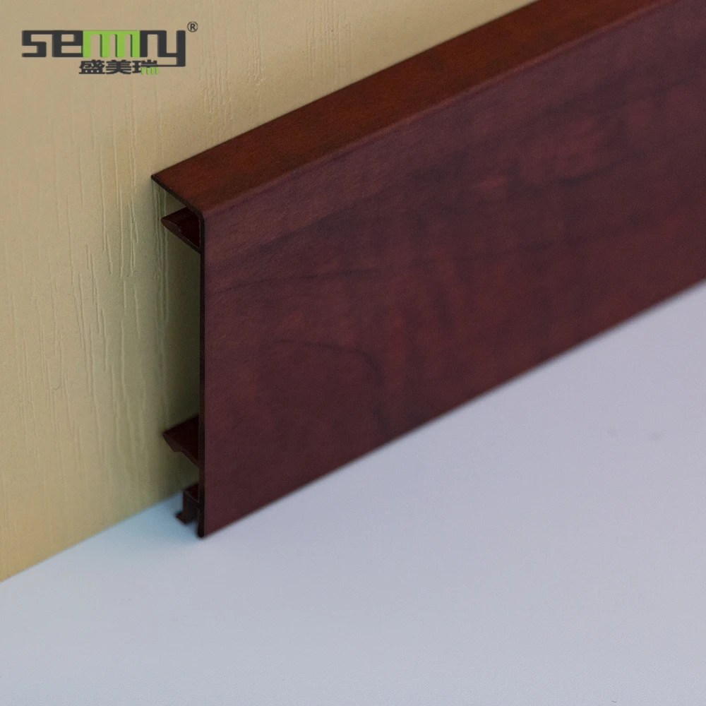 Fire Prevention aluminium wood grain Skirting Board Hotel waterproof aluminium coloured skirting boards