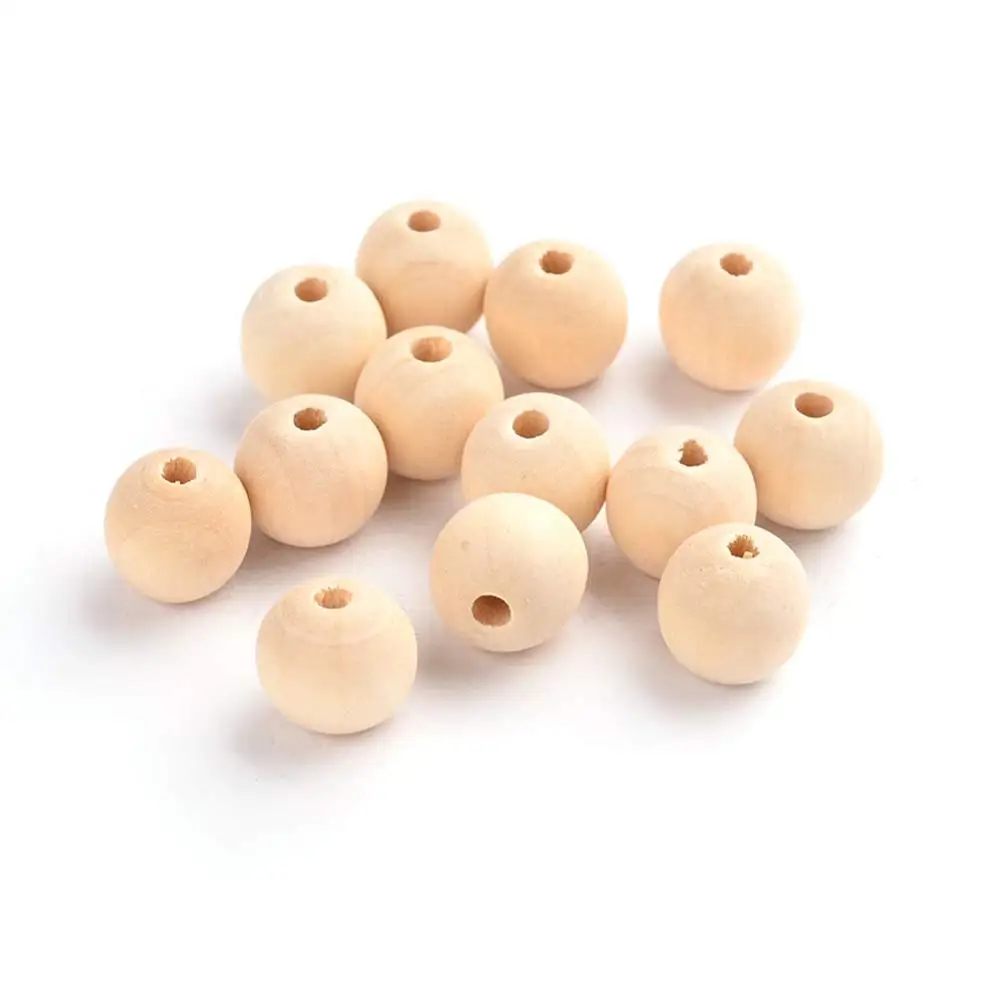 Круглые Бусины Из Натурального необработанного дерева, оригинальные деревянные ломтики, шарики-разделители, бусины россыпью для рукоделия, изготовления украшений, 200 шт., 10 мм