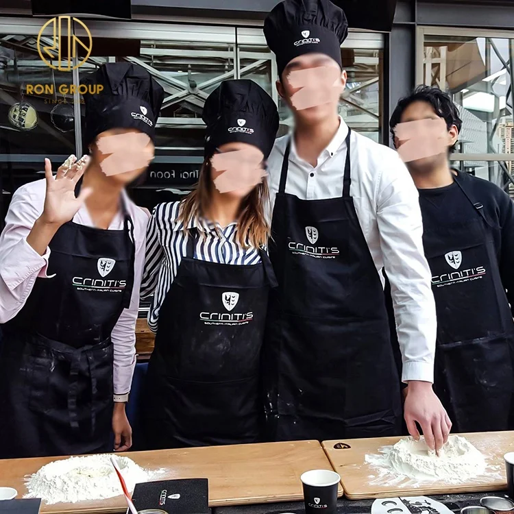 Hot Sale Unisex Waterproof Polyester Sleeveless Apron Custom Logo Printed Restaurant Hotel Kitchen Cafe Waiter/ Chef Clothing