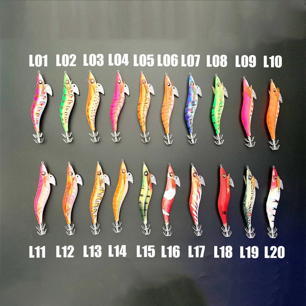 Ancient Hunter TYYD-1002 3.5#-21G  luminous Squid Jigs fishing lures Artificial Bait Wood Shrimp