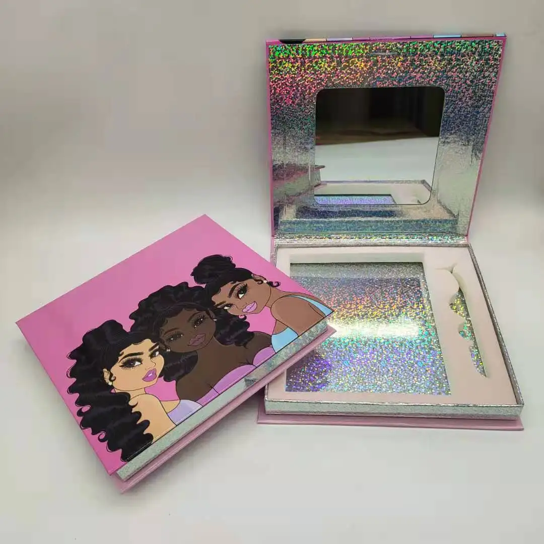 3Pairs packaging full strip lashes new design custom lash box eyelash vendor customized boxes 25mm with tweezer eyelash glue