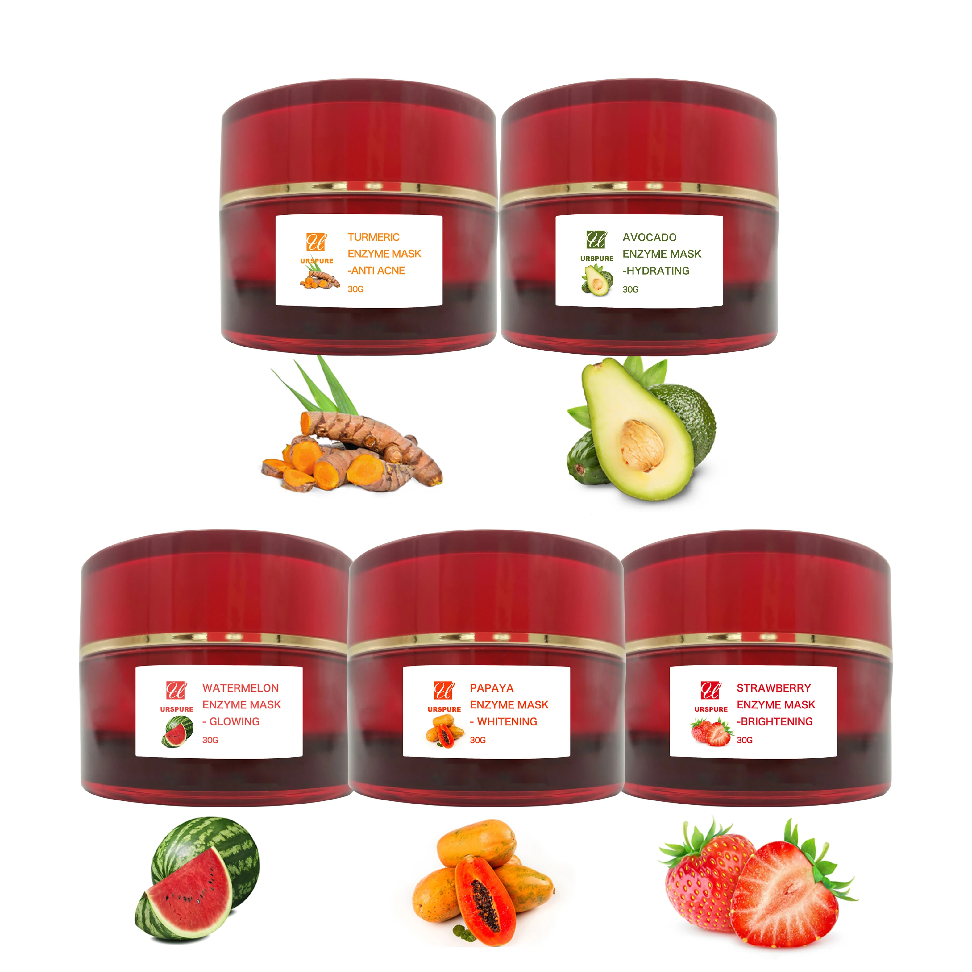 Skin care Natural Vegan Turmeric Gel Anti acne Hydrating Sleeping Mask Moisturizing Brighitening Facial Jelly  Mask