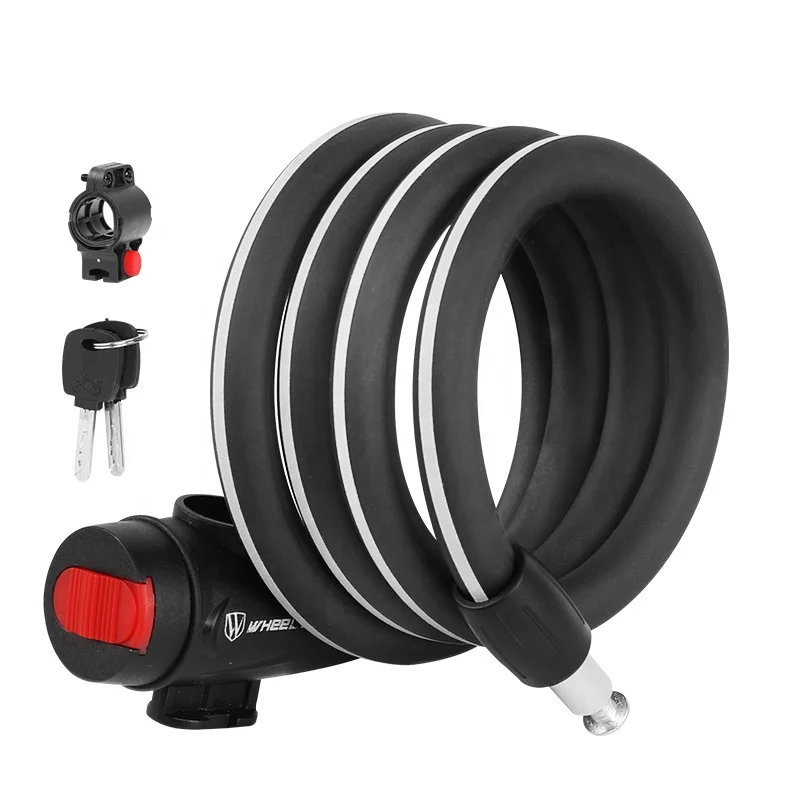 WHEEL UP Bike Lock Cable Quick Unlock PVC Outer Layer Scratch-resistant Bicycle Lock Key Type