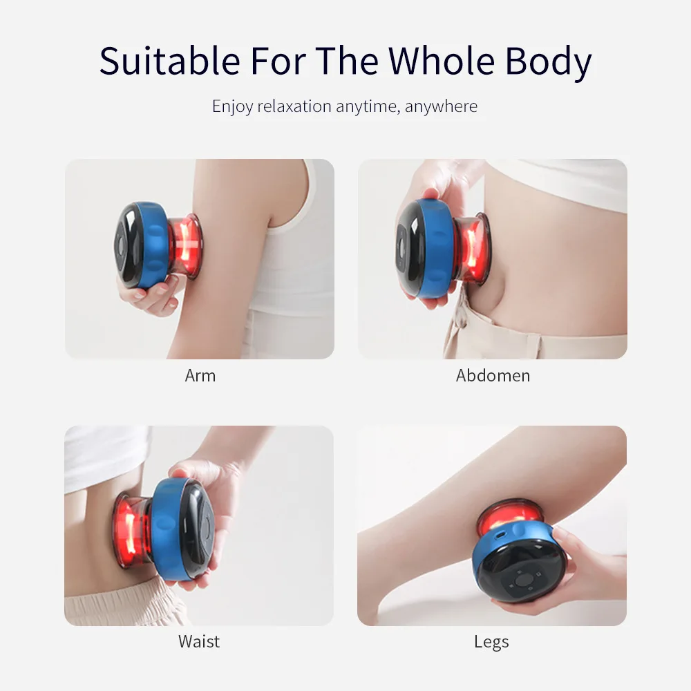 NEW Electric Intelligent Breathing Vacuum Cupping Device 6 Gears LED Smart Meridian Guasha  Tool Massage Cupping Heat Therapy