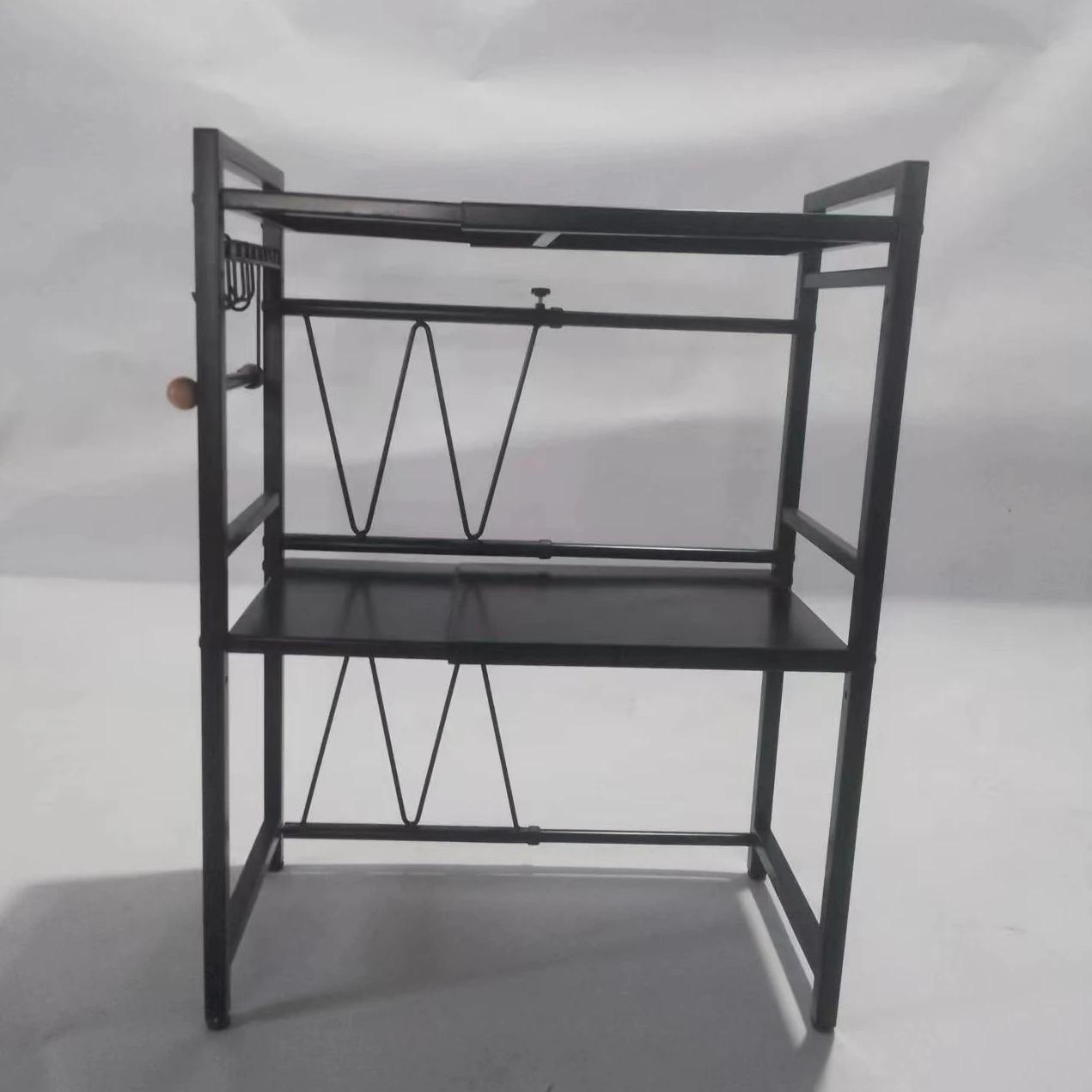 Adjustable 3-Tier Metal Microwave Oven Rack Standing Type Kitchen Counter Shelf Extendable and Easy-to-Fit Microwave Stand