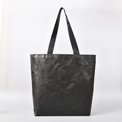 Custom Logo Eco Friendly Dupont Brown Paper Tote Durable Waterproof Reusable Washable Tyvek Kraft Paper Shopping Tote Bags