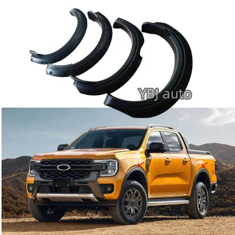 YBJ Car accessories Matte Black with rivet version Wheel Arch 4x4 Pick Up Mud Guard for 2023+XL/XLT/XLS Ranger T9 fender flare