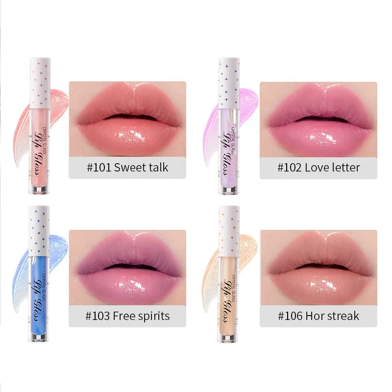KORMESIC Custom Logo Watery Crystal Clear Jelly Lip Balm Moisturizing And Smoothing Jelly Pout Lip Gloss Glass Lip Fruit Scent