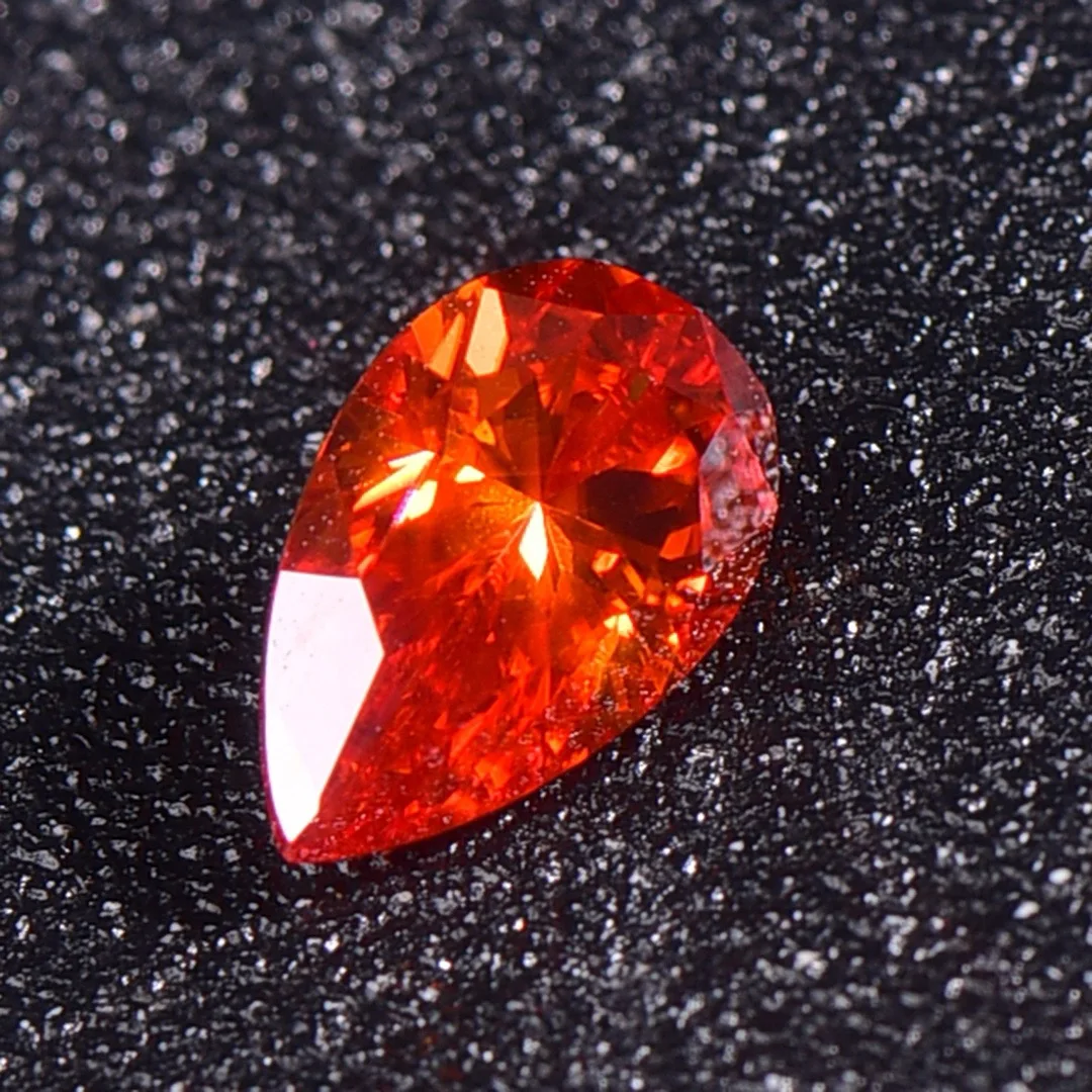 Orange Color Moissanite Loose Stone Round Cut Carat Synthetic Moissanite Diamonds