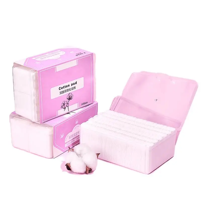OEM Organic Lint Free Facial Makeup Remover Pads square cotton pads cosmetic disposable cleaing Pad