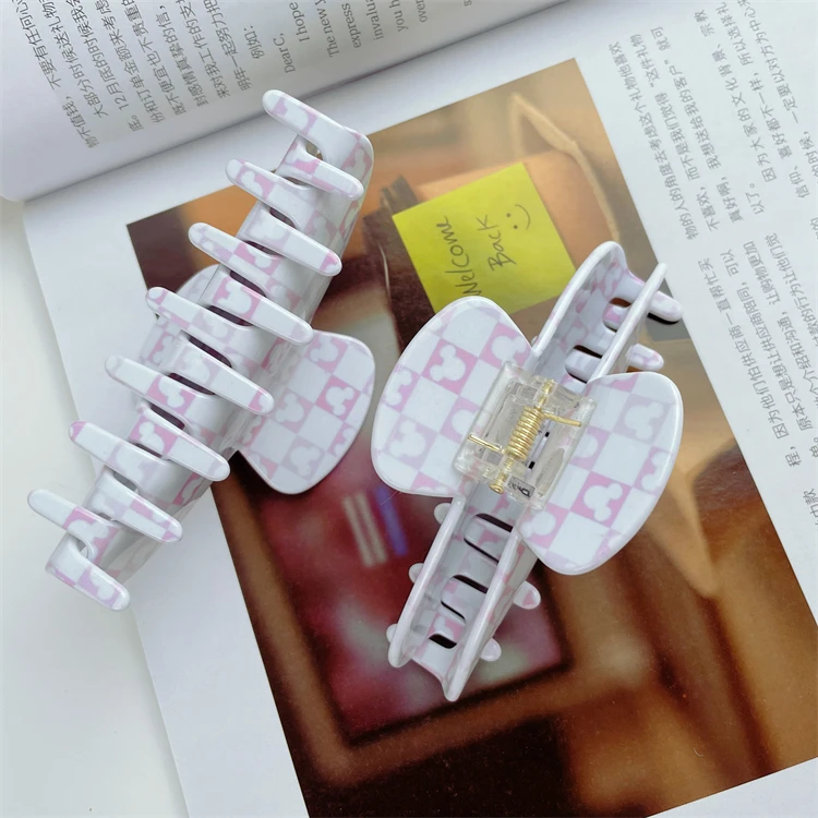 Fashion Acetate Hair Claw Multi-color Cartoon Pattern Large Claw Clip 4.2 Inch Big Hair Claw for Women Girls
