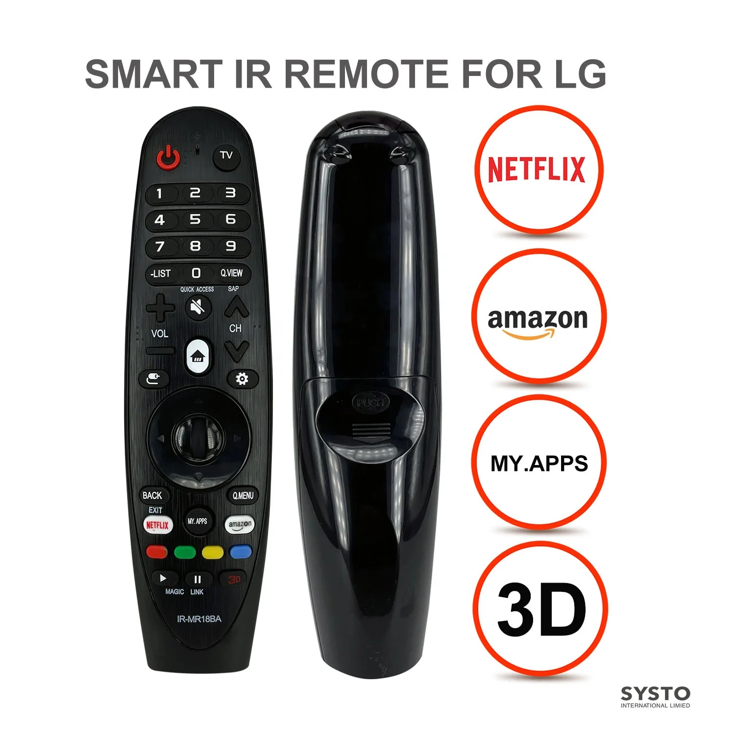 SYSTO IR-MR18BA Hot Sale Magic Remote Control Infared Version For Lg Smart TV Remote Control Universal