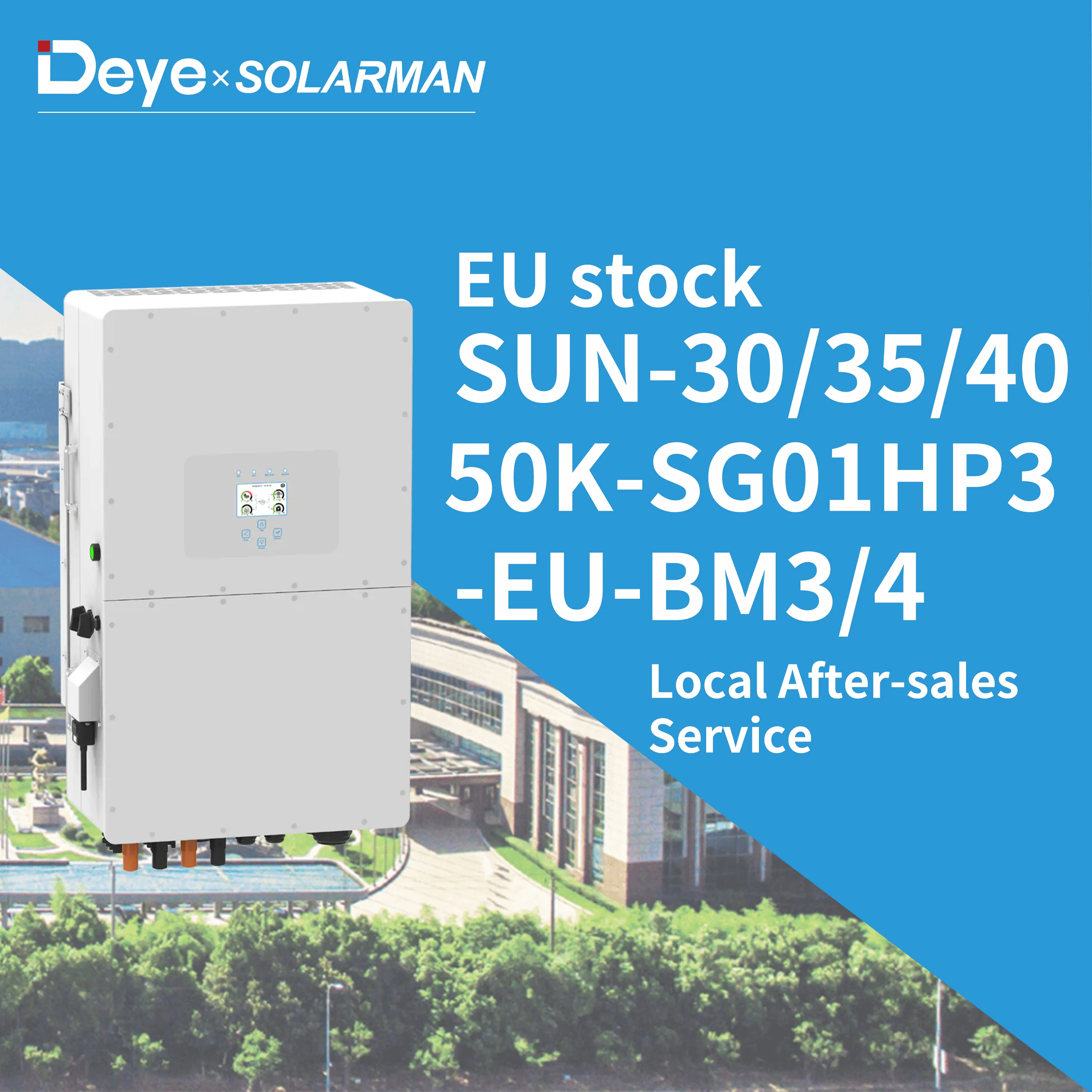 Deye on grid and off grid inverter SUN 29.9KW 30KW 35KW 40KW 50KW SG01HP3-EU standard three phase Deye hybrid solar inverter