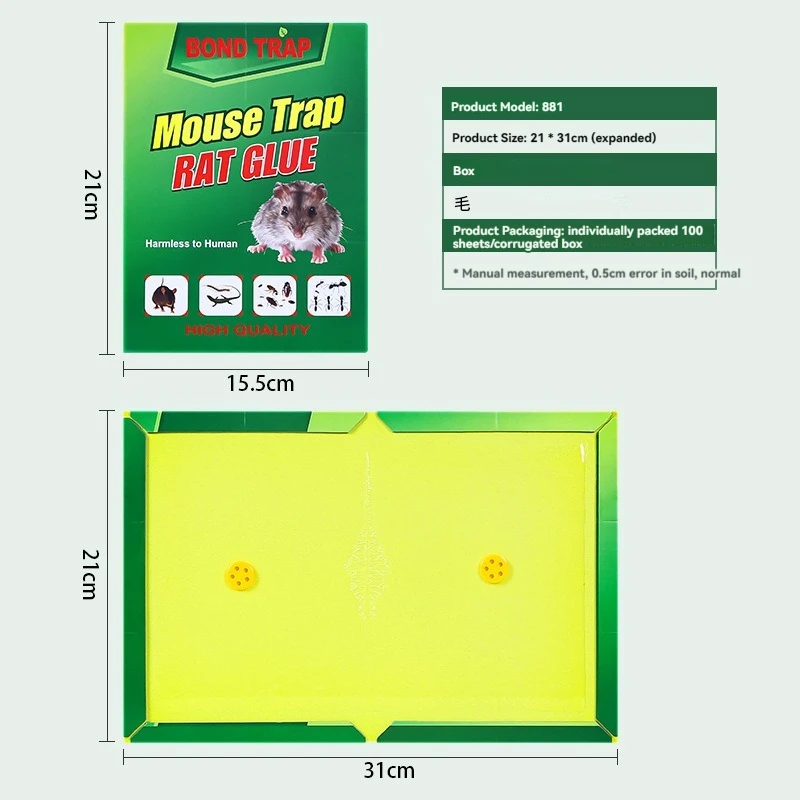 New Special Design Cardboard Green Sticky Rat Mouse Glue Traps For Lure Rat Trap
