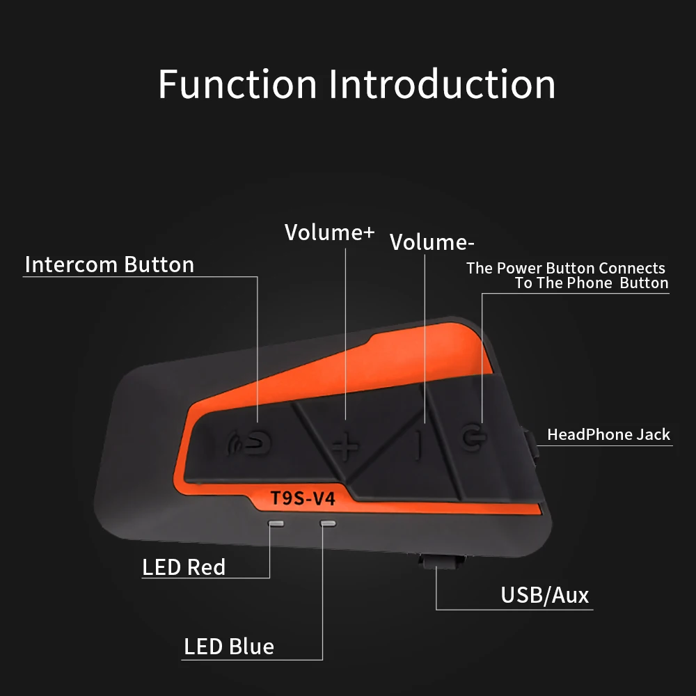 2022 Noise Conceling Intercom Motorcycle Helmet Bluetooth Intercomunicador Motocicleta Motorcycle Intercom