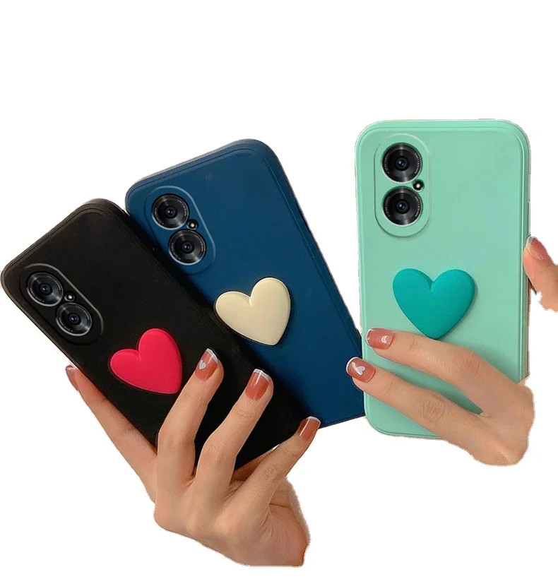 2022 new 3D Lovely heart-shaped  rubber case tpu silicone  soft love heart candy phone case