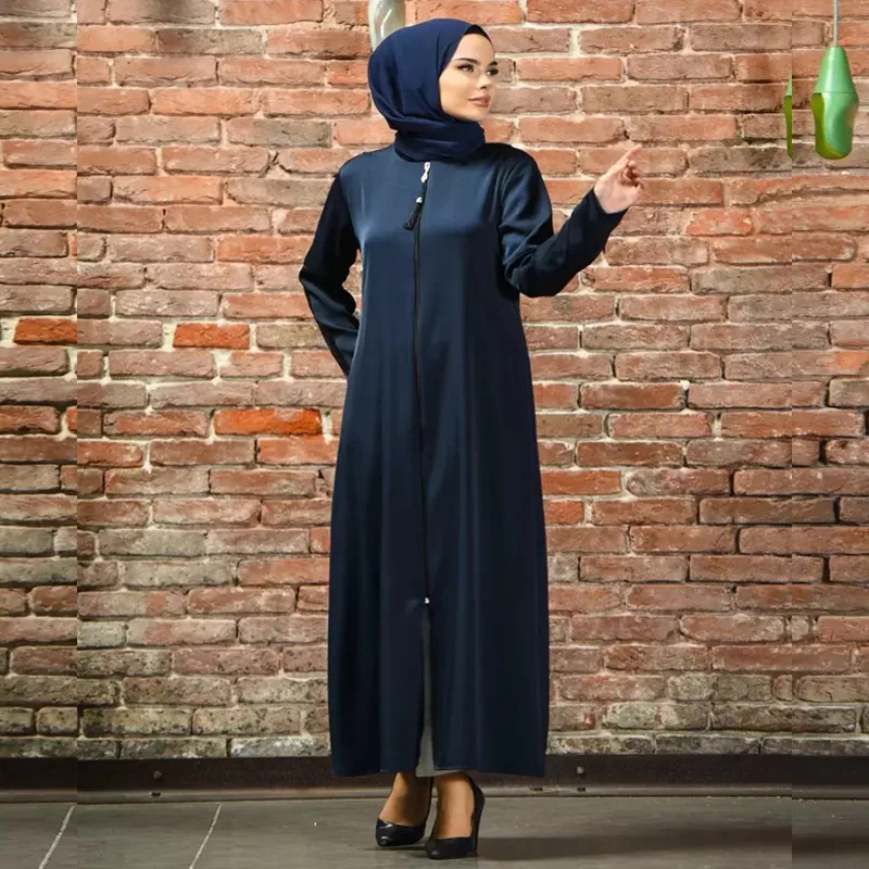 Beautiful muslim abaya islamic clothing long islamic dress for ladies iraq turkish abaya women muslim dress with zipper