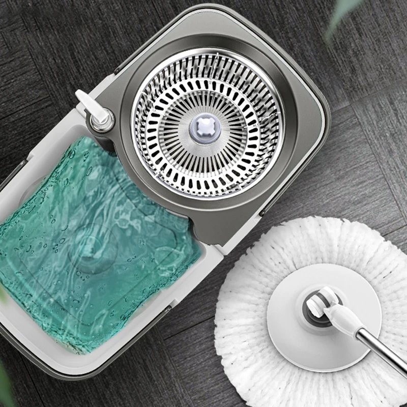 Household Split Type Rotating Cotton Yarn Head Absorbent Mop Lazy Free Hand Washing Cleaning Floor Mop And Bucket Set