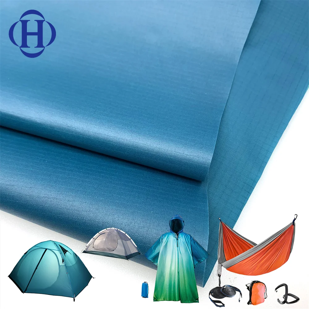 Parachute Nylon Material Waterproof/Windproof Ripstop Nylon Fabric PU Coated For Outdoor Tent