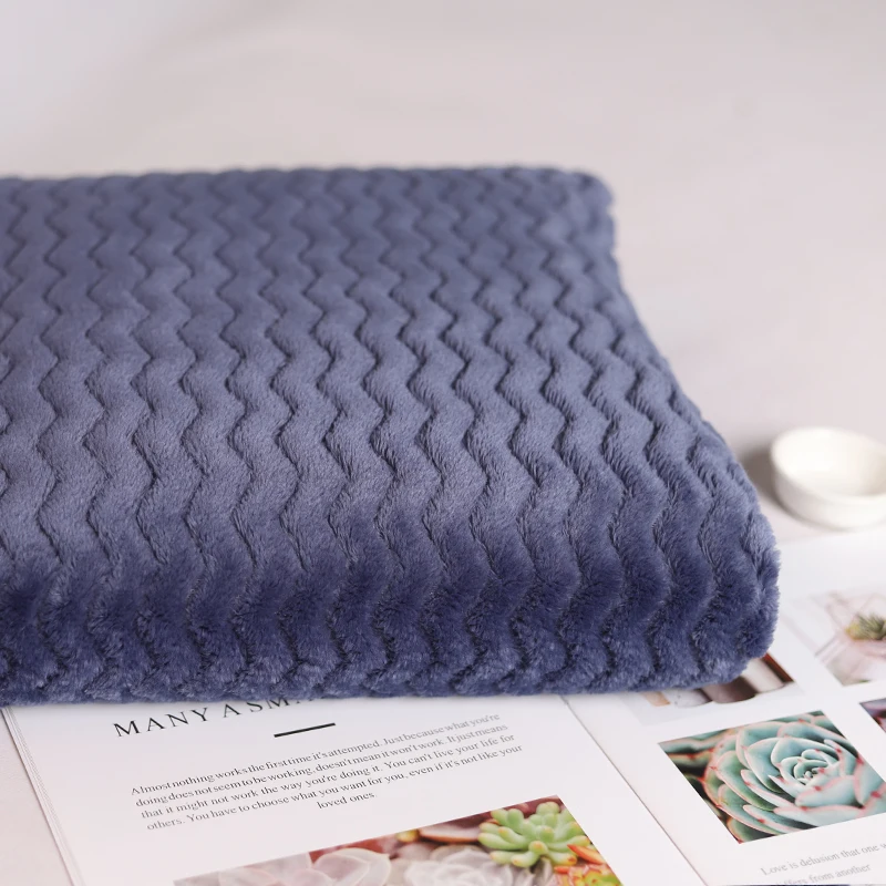 Wholesale Jacquard Custom Logo 100% Polyester factory cost jacquard flannel fleece fabric warm and comfort