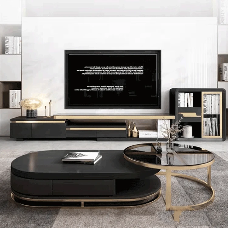 Hot Selling Living Room Furniture Combination High-Quality Sofa Edge Square Coffee Table Set
