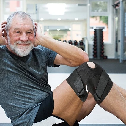 Китайская фабрика, оптовая продажа, спортивный бандаж на колено с открытой коленной чашечкой, Эластичный компрессионный бандаж на колено