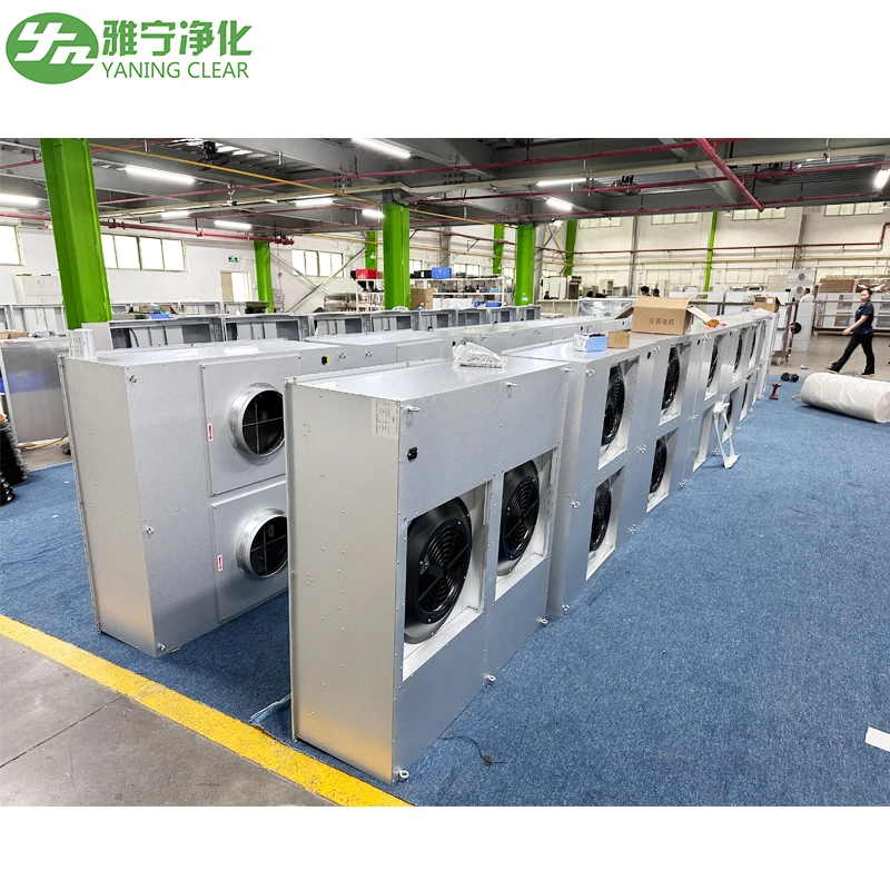 YANING 2*2 Size Ceiling Fan Filter Unit H14 HEPA Filter FFU Aluminum-zinc Coated 575*575 Fan Filter Unit