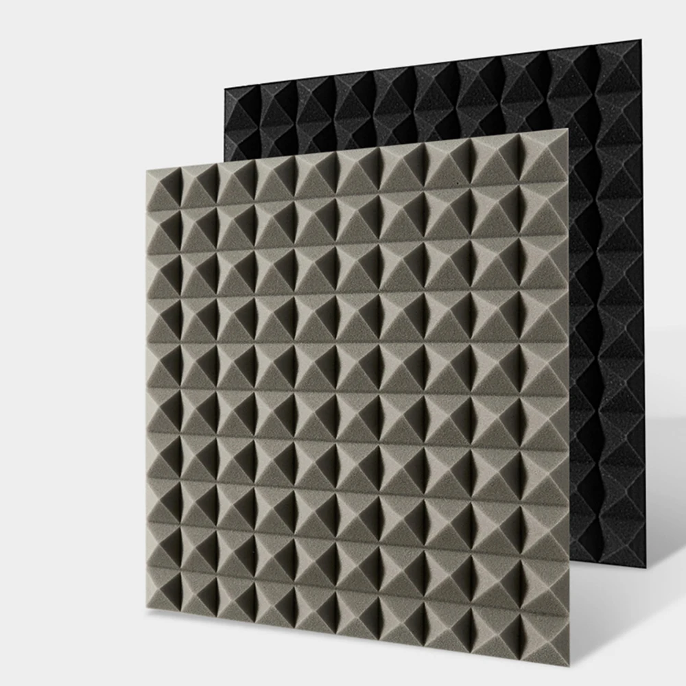 New Style High Density Sound Foam Panel With Self-adhesive Tape On The Back Side Pyramid Shape Acoustic Foam