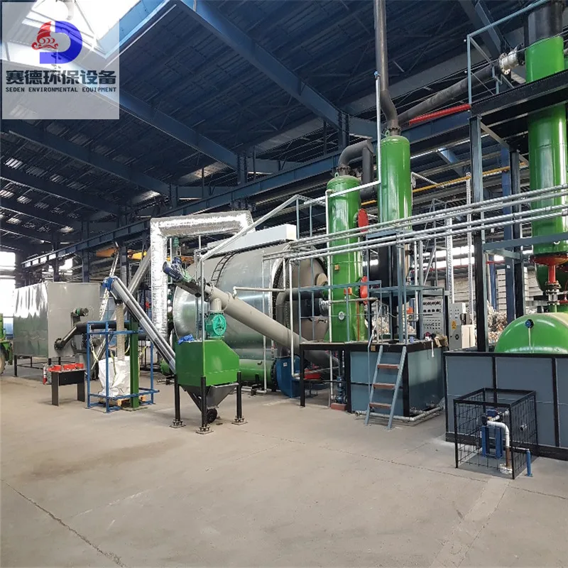 Seden company China Germany joint venture Big used tyre rubbers plastic waste recycling to oil and biogas pyrolysis plant