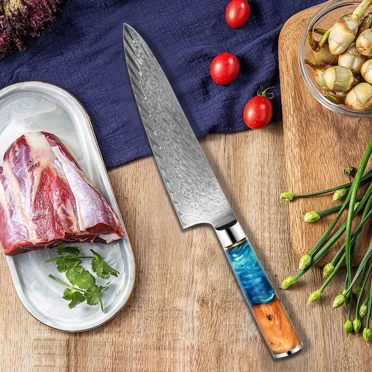 7PCS Chef Kitchen Knife Set Japan Damascus Steel Chef Utility Knives Resin Handle Best Quality Kitchen Cook Tools