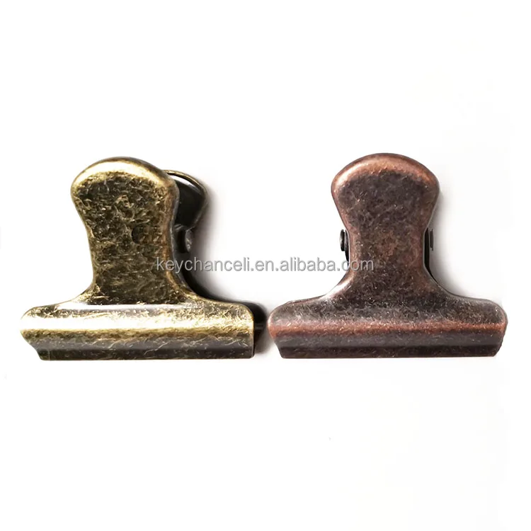 30mm antique brass bronze rusty gold rose gold black silver food clip metal bulldog clip for snack bag coffee bag