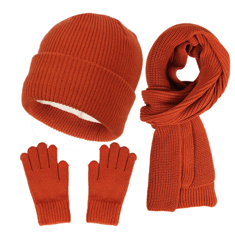 Winter Beanie Hat Scarf Touchscreen Gloves Set for Men and Women Beanie Gloves Neck Warmer Set with Warm Knit Fleece Lined