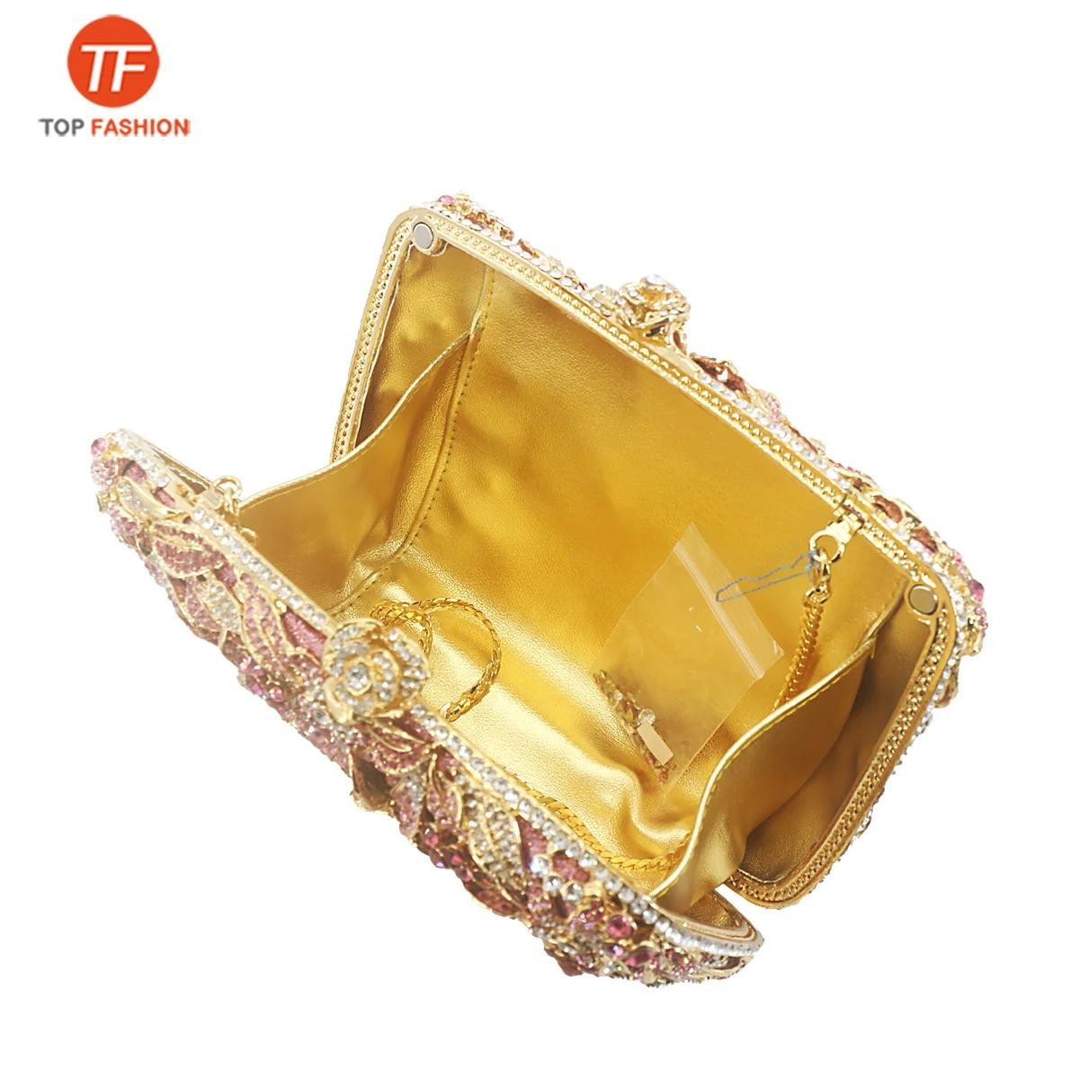 
Luxury Flower Designer Diamond Crystal Bags Prom Evening Bags Ladies Wedding Handbags 