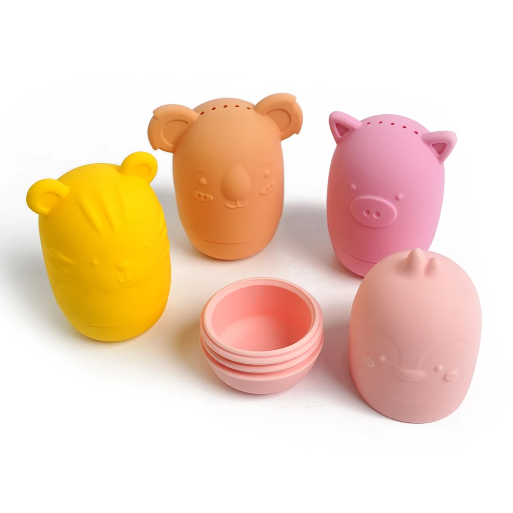 New Design Eco Friendly Educational Silicone Animal Baby Bath Toys For Children Baby Bath Toy Set